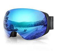 Findway - Máscara de esquí magnética, gafas de esquí para mujer y hombre, OTG para snowboard y esquí, antivaho, anti-UV 400, Blau intercambiables, lente esférica