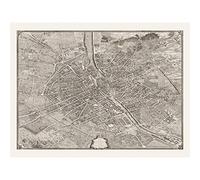Fine Art Prints Bretez Lucas Turgot 1736 - Póster de mapa de la ciudad de París y Francia, papel grueso de 45,7 x 60,9 cm