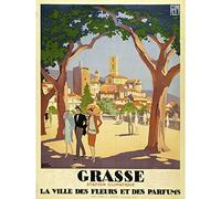Fine Art Prints Broders Grasse Flower Perfume City Travel Advert Póster de impresión grande para decoración de pared