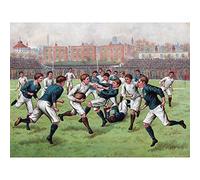 Fine Art Prints Cuadro de rugby con diseño de Inglaterra de Escocia 1893 - Lienzo decorativo para pared (tamaño extragrande)