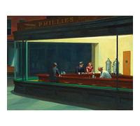 Fine Art Prints Edward Hopper Nighthawks - Póster de papel grueso para pared grande, 45,7 x 60,9 cm, para sala de estar