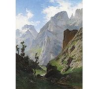 Fine Art Prints Póster, de Haes Mancorbo Picos Europa Mountain Valley pintura sin marco para la pared, decoración del hogar Premium