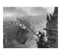 Fine Art Prints Póster de Khaldei War WWII URSS con bandera sobre Reichstag