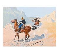 Fine Art Prints Póster de la Guardia Avanzada de Remington, pintura de caballería de sacrificio militar, impresión artística de primera calidad para decoración de pared