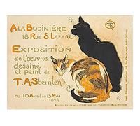 Fine Art Prints Póster de Steinlen Bodiniere con diseño de gatos sin marco