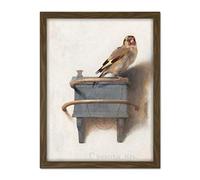 Fine Art Prints Póster Enmarcado de Fabritius El jilguero, diseño de pájaro y pájaro, tamaño Grande, 45,7 x 61 cm