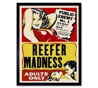 Fine Art Prints Reefer Madness - Póster enmarcado para decoración de pared, 30,5 x 40,6 cm