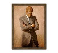Fine Art Prints Shikler Retrato Oficial del Presidente de Estados Unidos, John Kennedy JFK, Obra de Arte enmarcada para Pared, 18 x 24 Pulgadas