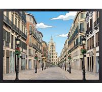Fine Artic Cuadro Calle Larios en estilo cómic - Poster Málaga con Marco