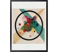 Fine Artic Cuadro Círculos en un círculo de Kandinsky - Poster de Arte Abstracto Geométrico con Marco de madera - Arte mural Vanguardista decoración Moderna - Cuadros de Pintores Famosos