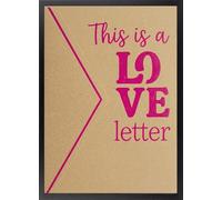 Fine Artic Cuadro de carta de amor - Poster de diseño romántico con Marco de madera - Arte mural aesthetic decoración para dormitorio - Cuadros de San Valentín