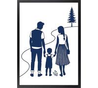 Fine Artic Cuadro de Familia Unida - Poster de Amor Familiar con Marco de madera - Arte mural Unión y Futuro decoración para Salón - Cuadros Estilo Nórdico