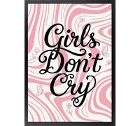 Fine Artic Cuadro de Girls Don't Cry - Poster de Empoderamiento Femenino con Marco de madera - Arte mural Estilo Groovy y Aesthetic decoración para habitación juvenil - Cuadros con Frases Motivadoras