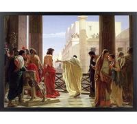 Fine Artic Cuadro de Jesucristo Ecce Homo- Poster de Jesús de Antonio Ciseri con Marco de madera Negro - Arte mural Académico decoración Religiosa - Lámina enmarcada de Museos