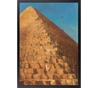 Fine Artic Cuadro de la Pirámide de Guiza - Poster de paisaje egipcio con Marco de madera - Arte mural clásico decoración para salón - Cuadros históricos Adrien Dauzats