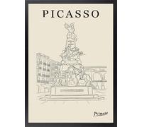 Fine Artic Cuadro de Vitoria Monumento - Poster de Vitoria Gasteiz con Marco de madera - Arte mural Minimalista decoración para salón - Cuadros de Ciudades