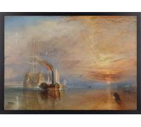Fine Artic Cuadro El último viaje del Temerario - Poster de J.M.W. Turner con Marco de madera Negro - Arte mural Romántico decoración de Salón - Lámina enmarcada de Museos