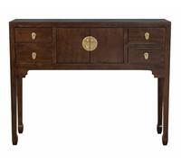 Fine Asianliving Mesa Consola China Earthy Marrón - Orientique Colección An100xP26xAl80cm Consola China Consola Oriental Mesa de Entrada Hall de Entrada Mesa