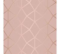 Fine Décor FD42561 Platinum Geo Trellis Blush Papel pintado, oro rosa