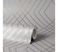 Fine Décor FD42603 Papel pintado plata/piedra Shard Trellis