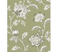 Fine Decor FD43454 Juliette - Papel pintado floral, color salvia