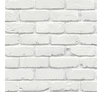 Fine Decor FD43600 - Papel pintado de ladrillo, color blanco