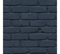 Fine Decor FD43602 - Papel pintado de ladrillo, color azul marino