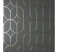 Fine Decor Platinum Rosco Trellis Carbón