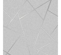 Fine Decor Wallcoverings - Papel pintado con diseño de cuarzo fractal, color plata, modelo FD42280