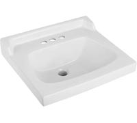 Fine Fixtures Lavabo de baño de cerámica con parte trasera elevada, se adapta a tocador estándar de 18 pulgadas, fregaderos de baño elegantes y duraderos para hogares modernos, mejora tu espacio