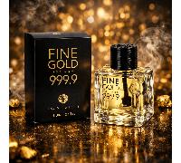 Fine Gold 999.9 Eau de Toilette 100 ml, Masculina Oriental Especiada con Notas Cítricas, y Ambarado Amaderado, y Elegante para Uso Diario, Citas y Noche