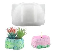 Fine jade2 Moldes de silicona para macetas de hormigón DIY Molde de vela de silicona con forma de coche Para velas DIY, macetas, recipiente de almacenamiento para decoración del hogar