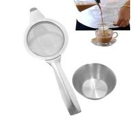 Fine Mesh Tea Strainer - Loose Leaf Sieve Infuser for Brewing | Stainless Steel Filter with Comfortable Handle & Precision Mesh for Flour, Cocktail, Juice, Kitchen, Cooking, Baking, Beverage, Bar