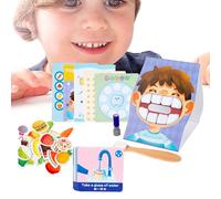 Fine Motor Skill Game - Paper 23.6x18.2x6.5cm | Dentist Set Teeth Brushing Educational Toys | Wooden Toys Tooth Defense Exercise Board Game For Kids 3 Years Old And Up