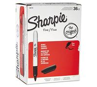 Fine Point Marcador permanente, negro, 36/Unidades