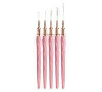 Fine Tip Nail Detail Brush - 5 Piece Nail Liner Set, Sturdy Precision Brushes with Sizes 7 9 11 15 25mm for UV Gel Art Painting Tools Long Line Detailing Thin Lines and Fine Drawing Designs