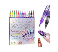 Fine Tips 3D Nail Art Pens, 12 Colors 0.5MM Nail Polish Pens Nail Point Graffiti Dotting Pen Drawing Painting Liner Brush for Home Salon Quickly DIY N