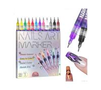 Fine Tips 3D Nail Art Pens, 12 Colors 0.5MM Nail Polish Pens Nail Point Graffiti Dotting Pen Drawing Painting Liner Brush for Home Salon Quickly DIY N