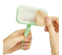 Fine-Toothed Pet Grooming Brush - Professional Comb For Cats And Dogs | Effective De-Shedding & Fluffing Tool | Removes Mats, Tangles, And Loose For A Healthier, Shinier Coat, Easy-Grip