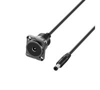 FINEANDENG D-Type DC5521 - Cable de instalación de panel CC de 5,5 mm x 2,1 mm hembra a macho, cable de extensión de alimentación para 86 paneles, toma de tierra, báscula electrónica, etc. (0,5 m)