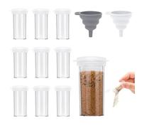 FINEASY 10 Piezas Salero y Pimentero, Mini Salero, Saleros de Cocina con Tapa y Embudo, Saleros de Plástico para Especias, Acampar, Viajes, Cocina y Restaurantes - 6ML