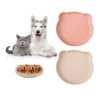 FINEASY 2 cuencos para gatos, cuencos de silicona para gatos, planos, anchos, comederos para gatos, cuencos para gatos, cuencos para gatos, golosinas, cuenco para gatos para comida seca, comida húmeda