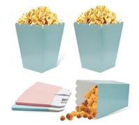 FINEASY 22 Piezas Caja de Palomitas Bolsas de Palomitas de Maíz, Box Popcorn, Porta Contenedores de Palomitas para Fiestas Noches de Cine (Azul)