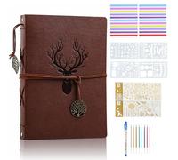 FINEASY Álbum de Fotos Autoadhesivo, Scrapbook 60 Página, Álbum de Recortes, Álbum de Fotos de Cuero para Personalización, Libro de Fotos Vintage DIY para Amigo, Madre (Ciervo)