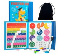 FINEASY Juego de Fracción Magnética, Rompecabezas Educativo de Fracciones, Disco de Fracción Magnética, Juguetes Montessori Círculos de Cálculo de Fracciones para Niños 3 4 5 6 7 8 9 Años