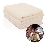 FINEASY Telas Filtrantes Reutilizable 60 x 60 cm, Tela para Queso Lavable, Filtro de Leche para Cocinar, Sin Blanquear, Paños de Muselina para Filtrar Liquidos Hacer Colar Frutas (4 Piezas)
