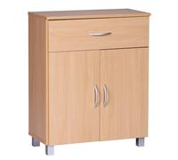 FineBuy Aparador Haya 60 x 75 x 30 cm con cajón y 2 Puertas | Cómoda Moderna Dormitorio | Mueble Zapatero Estrecho