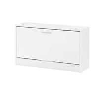 FineBuy Banco con zapatera Blanco Madera 80 x 47 x 24 cm | Pasillo Banco pequeño | Zapatero Banco angosto con Espacio