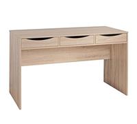 FineBuy Escritorio 120 cm | Diseño Vector de la Oficina en Sonoma Roble | Mesa de Ordenador Moderna con 3 cajones y Espacio de Almacenamiento | Oficina de la Juventud Adecuado para el Ordenador