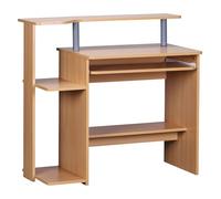 FineBuy Escritorio con Bandeja Extraible 94x48,5x90,5 cm Escritorio Moderno para PC | Mesa de Oficina Mesa de despacho Haya